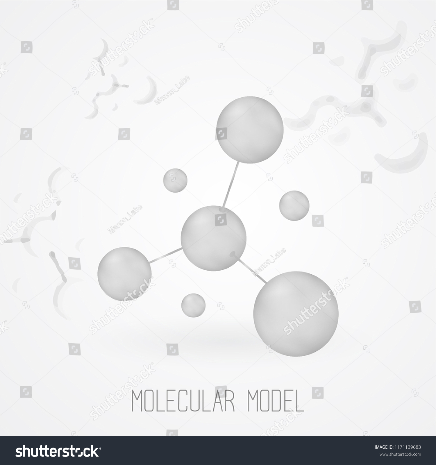 Molecular Model Vector Illustration Chemical Biology Stock Vector