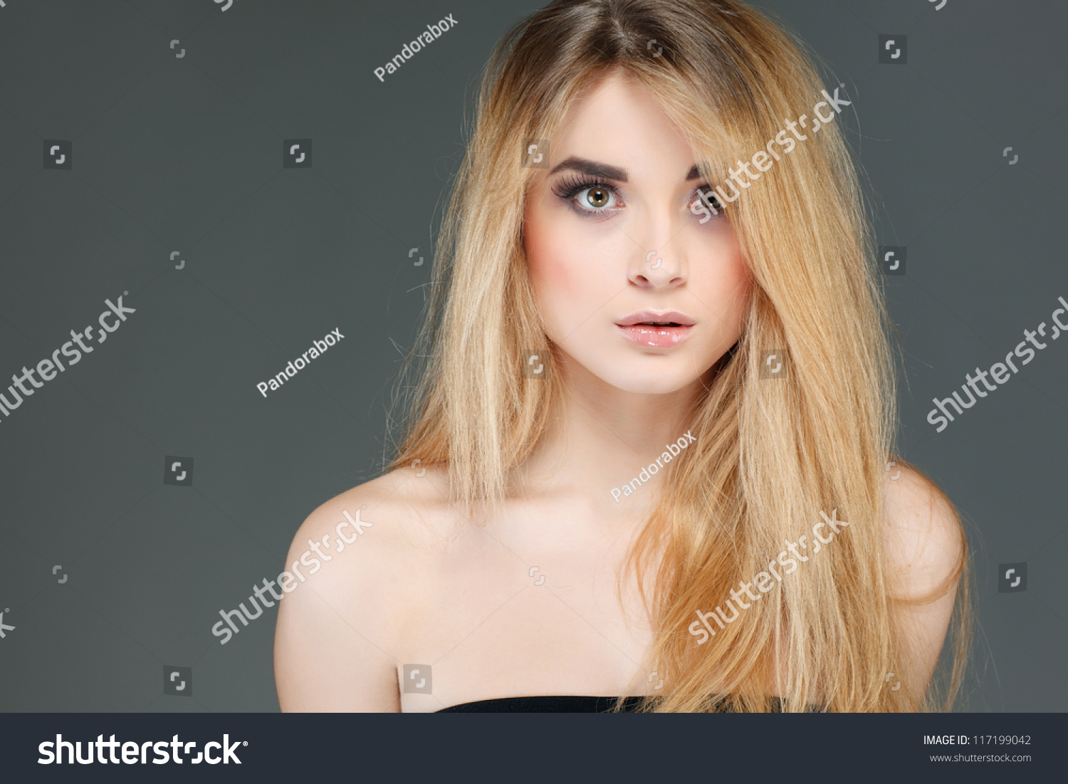 Portrait Sexual Beautiful Blonde Long Hairs Stock Photo 117199042