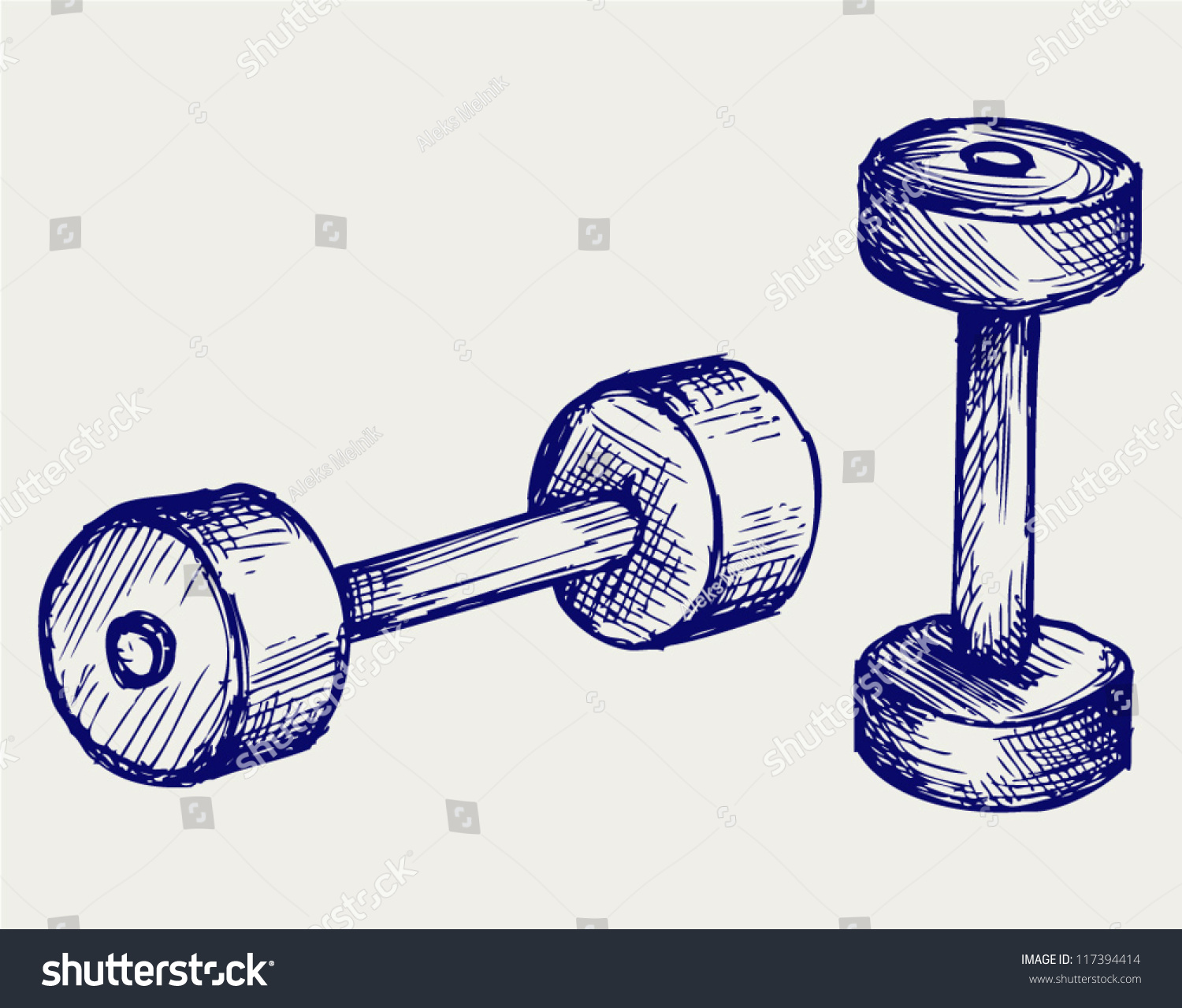 Sketch Dumbbell Weight Stock Vector Royalty Free 117394414 Shutterstock