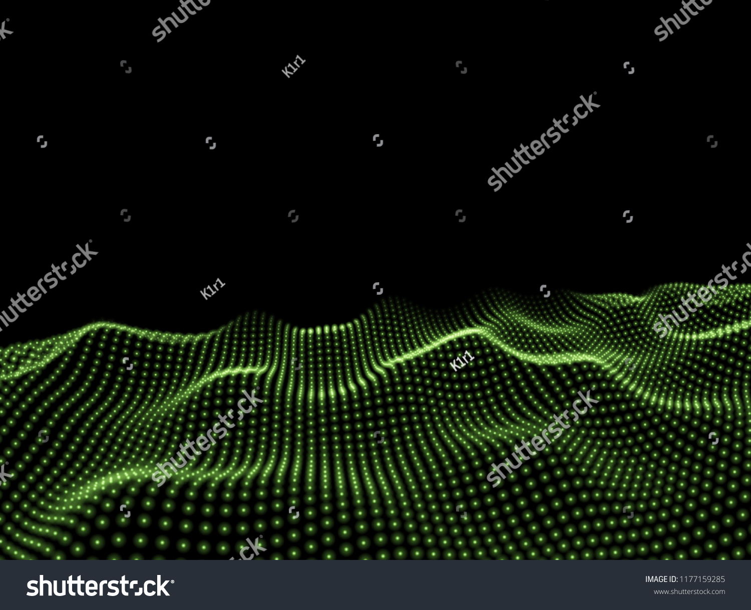 D Wavy Surface Grid Background Perspective Stock Vector Royalty Free