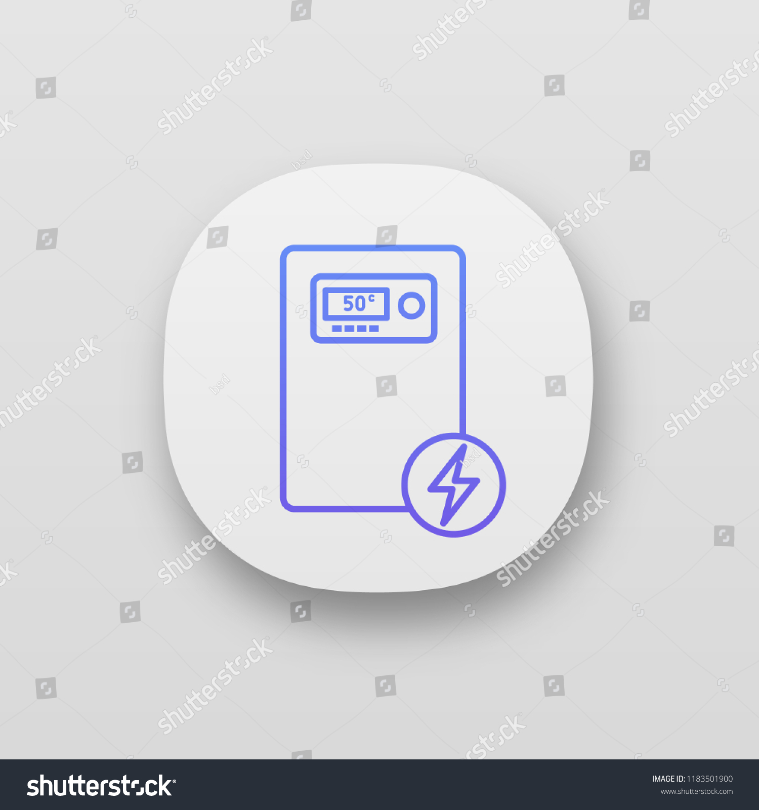 Electric Heating Boiler App Icon House Stock Vector Royalty Free