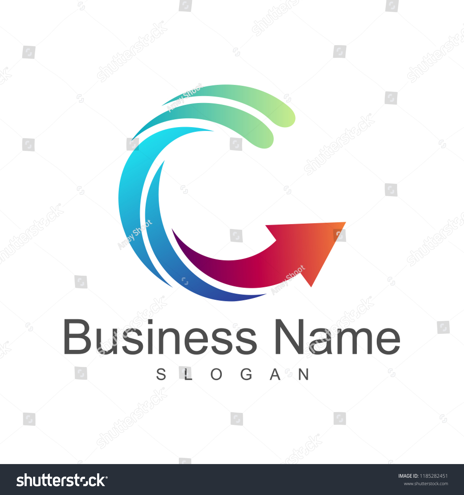 Letter C Arrow Business Logo Design Stock Vector Royalty Free