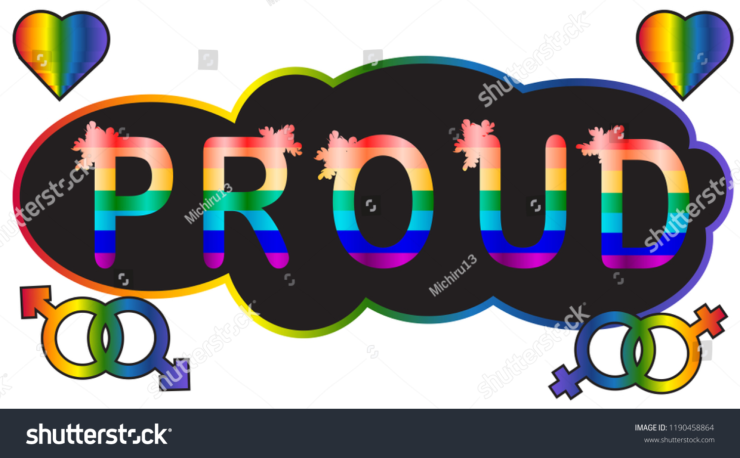 Proud Inscription Rainbow Letters Lgtb Concept Stock Vector Royalty Free Shutterstock