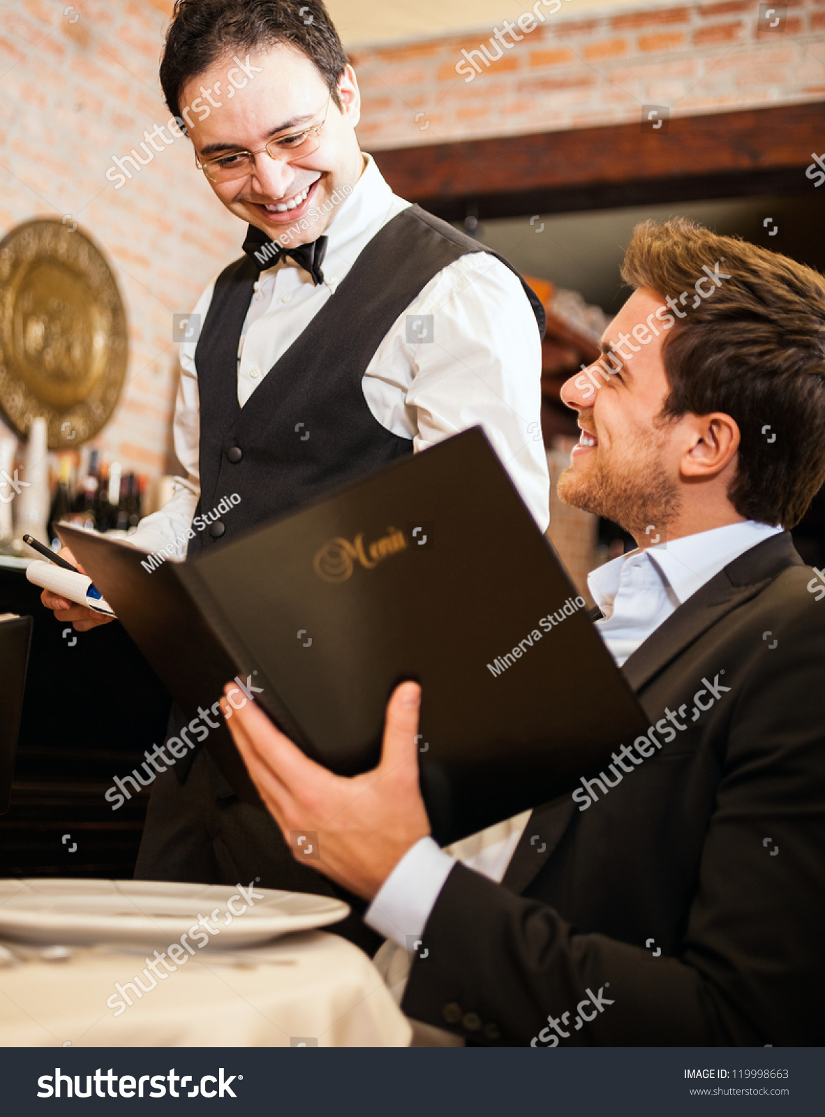 Customer makes blowjob waiter bill fan pic