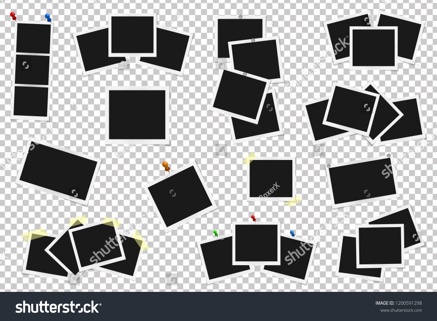 Set Realistic Vector Photo Frames On Stock Vector Royalty Free