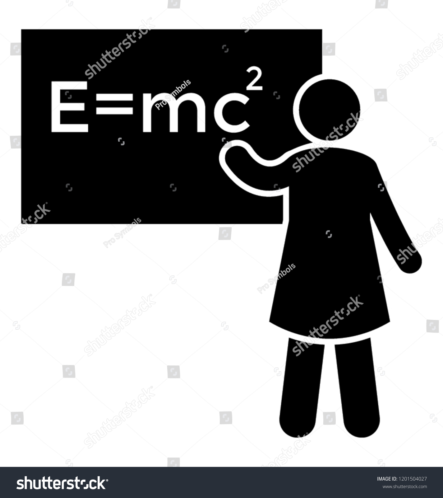 Mass Energy Equivalence Equation On Whiteboard Stock Vector Royalty