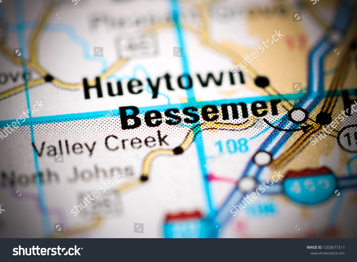 Bessemer Alabama Usa On Map Stock Photo 1203677317 Shutterstock