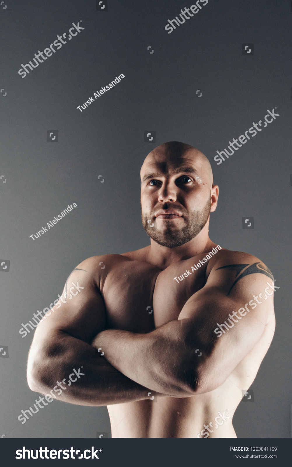 Strong Naked Muscular Man Shows Off Nh C S N Shutterstock