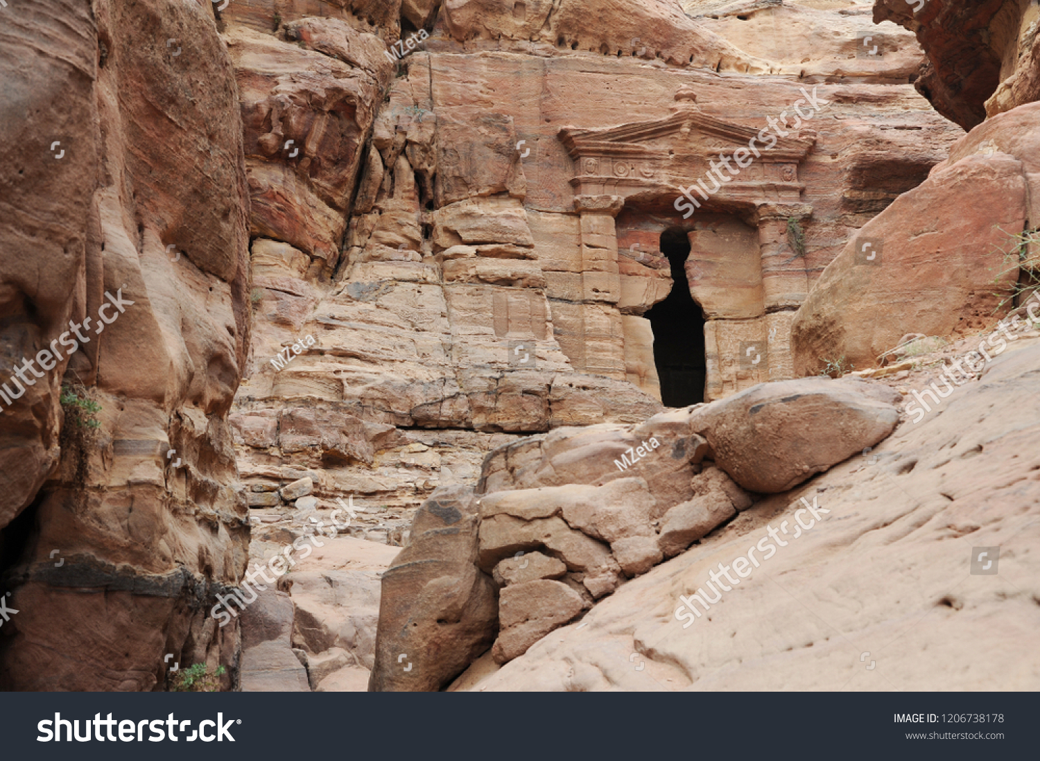 Ancient City Petra Carved Out Rock Stock Photo 1206738178 Shutterstock