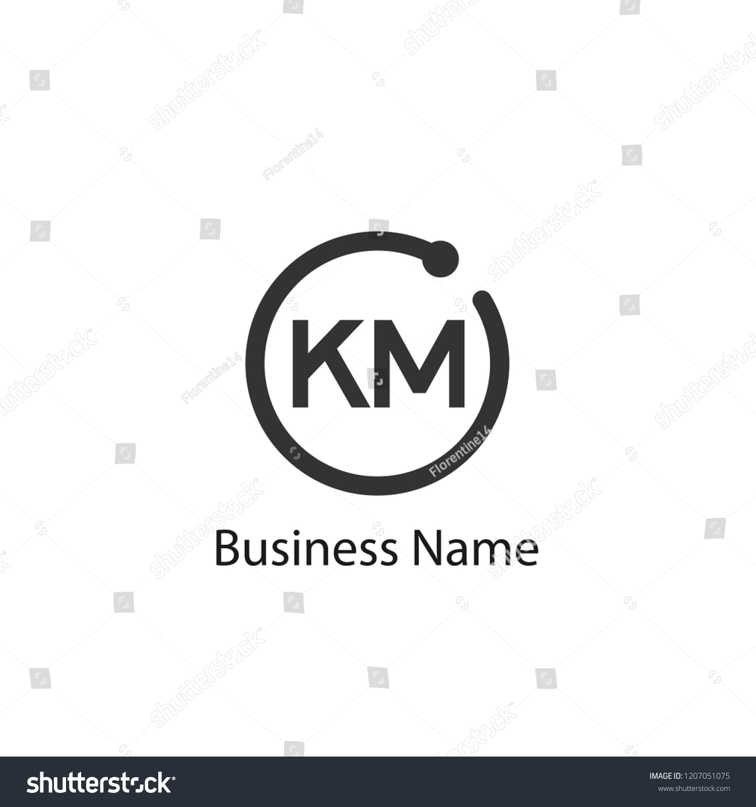 Initial Letter Km Logo Template Stock Vector Royalty Free