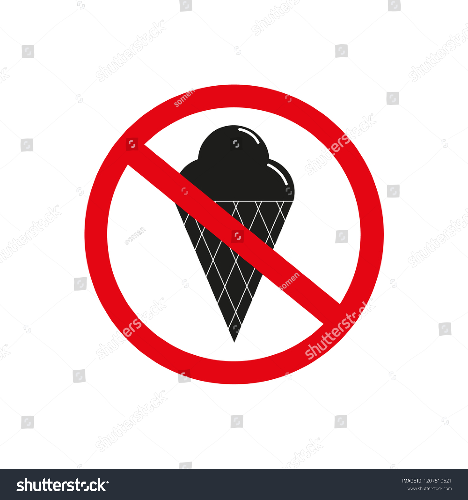 Food Prohibition Sign Vector Stock Vector Royalty Free