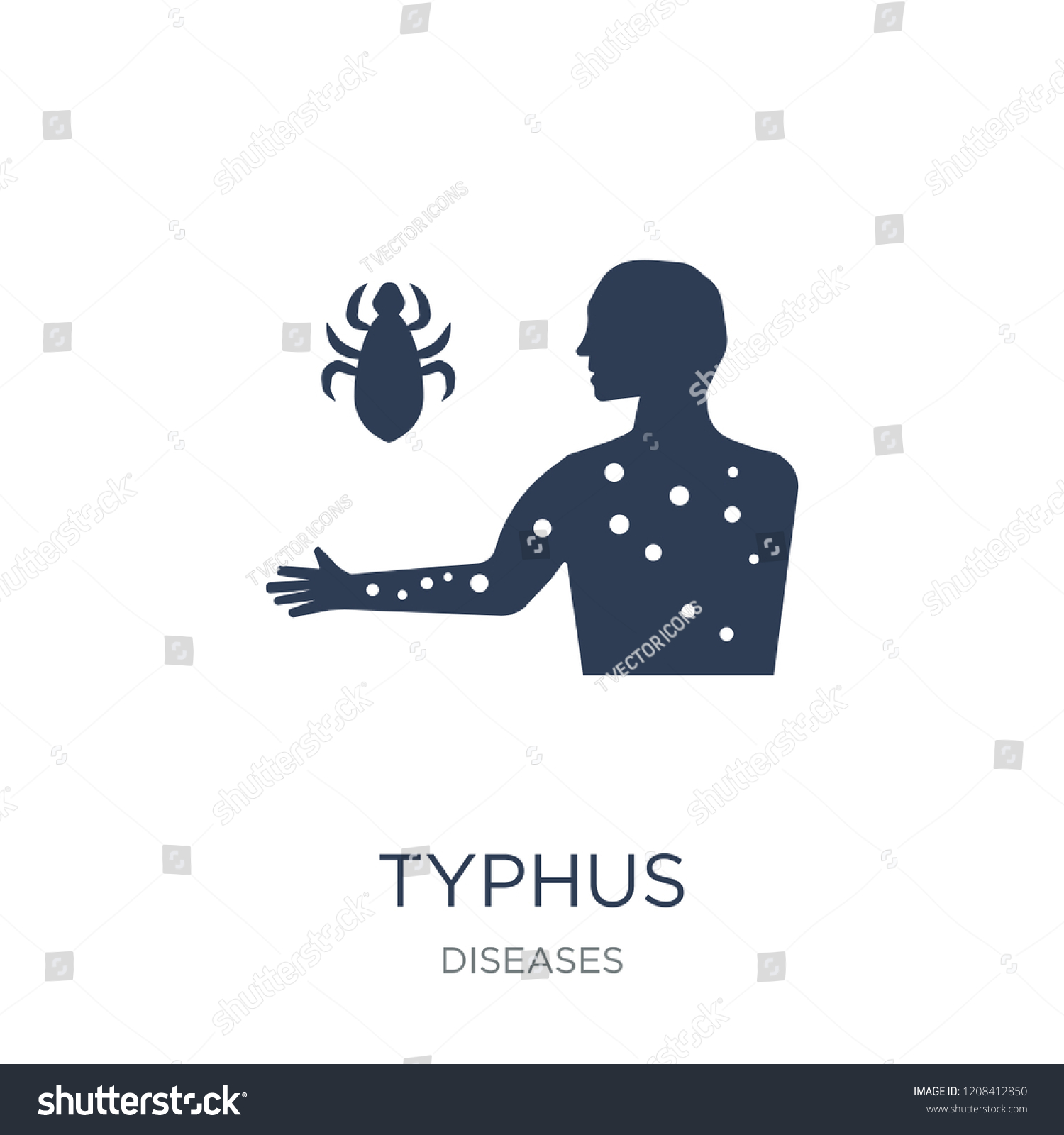 Vektor Stok Typhus Icon Trendy Flat Vector Typhus Tanpa Royalti