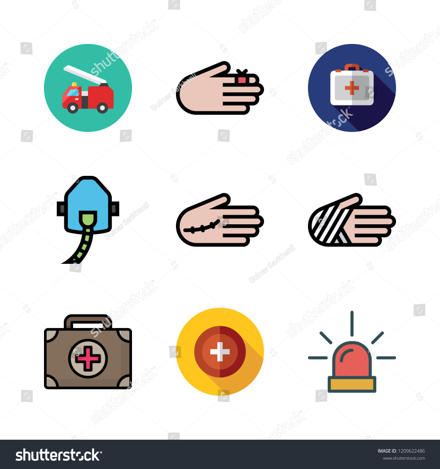 Emergency Icon Set Vector Set About Stock Vector Royalty Free