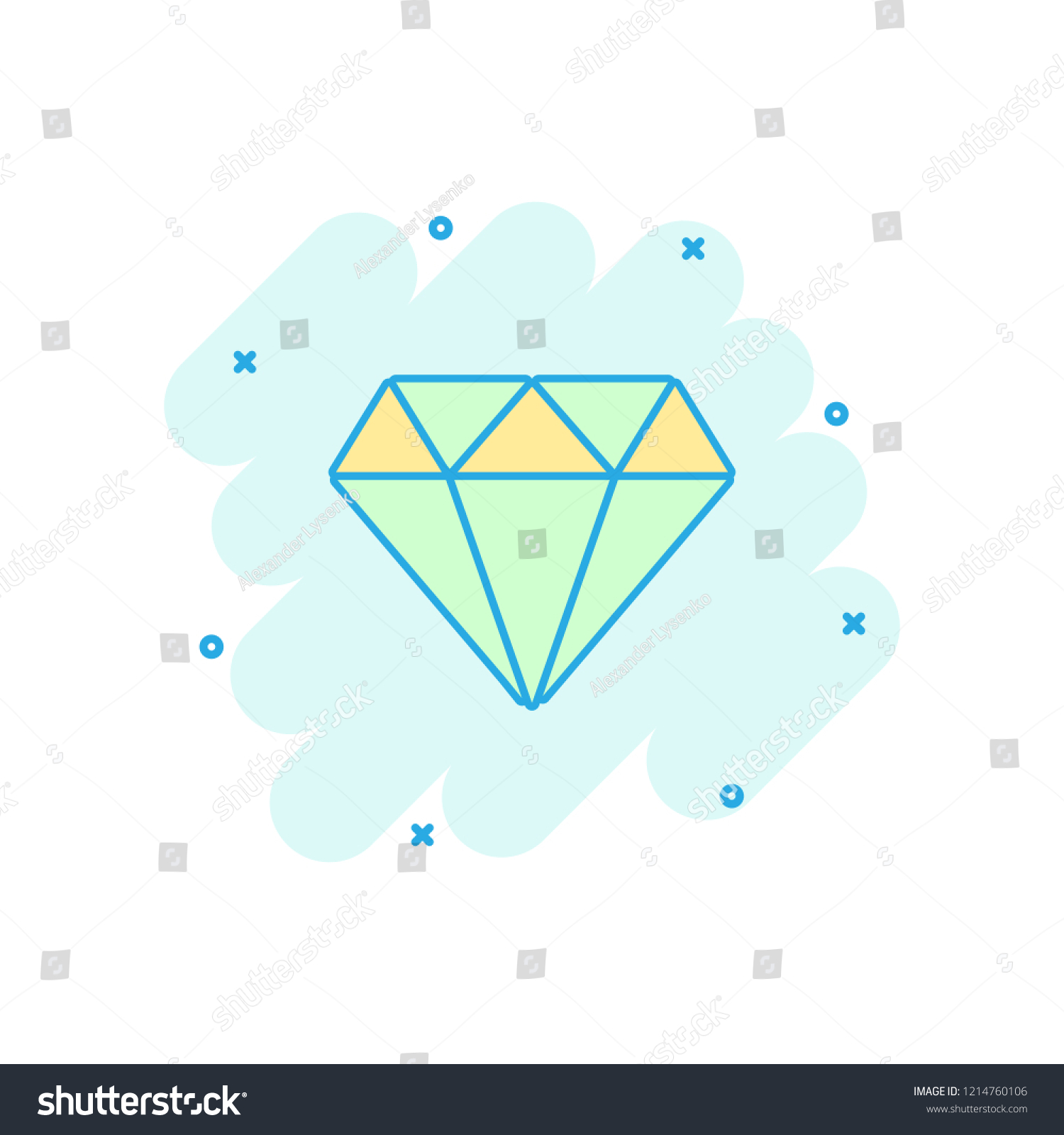 Vector Cartoon Diamond Jewel Gem Icon Stock Vector Royalty Free