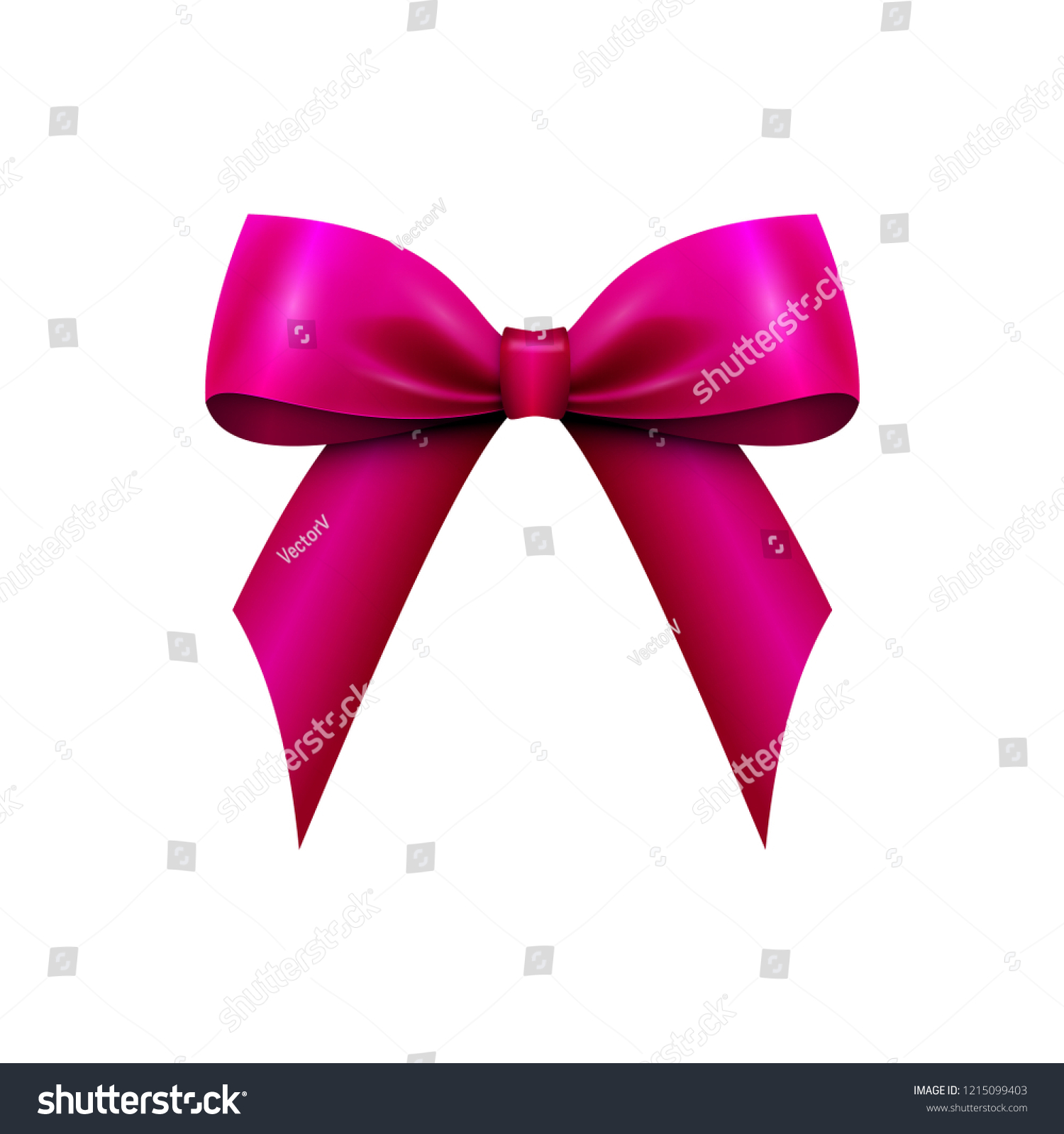 Realistic Shiny Red Satin Bow Isolated Stock Vector Royalty Free