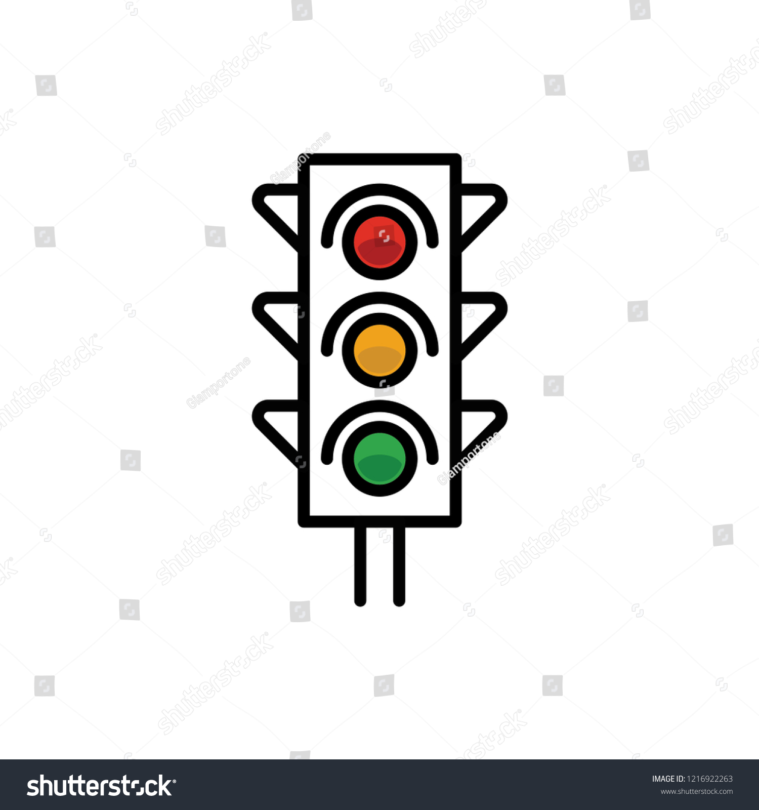 Traffic Light Icon Red Yellow Green Stock Vector Royalty Free