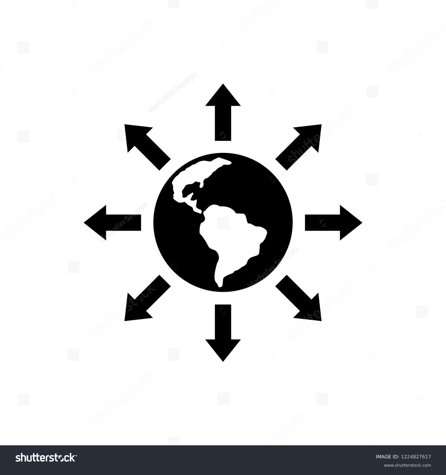 World Expansion Glyph Icon Stock Vector Royalty Free