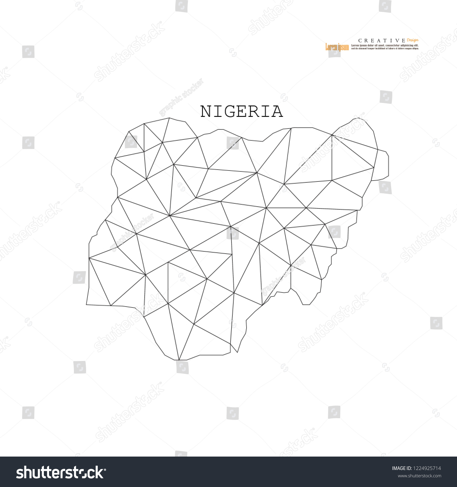 Outline Map Nigeria Vector Illustration Stock Vector Royalty Free