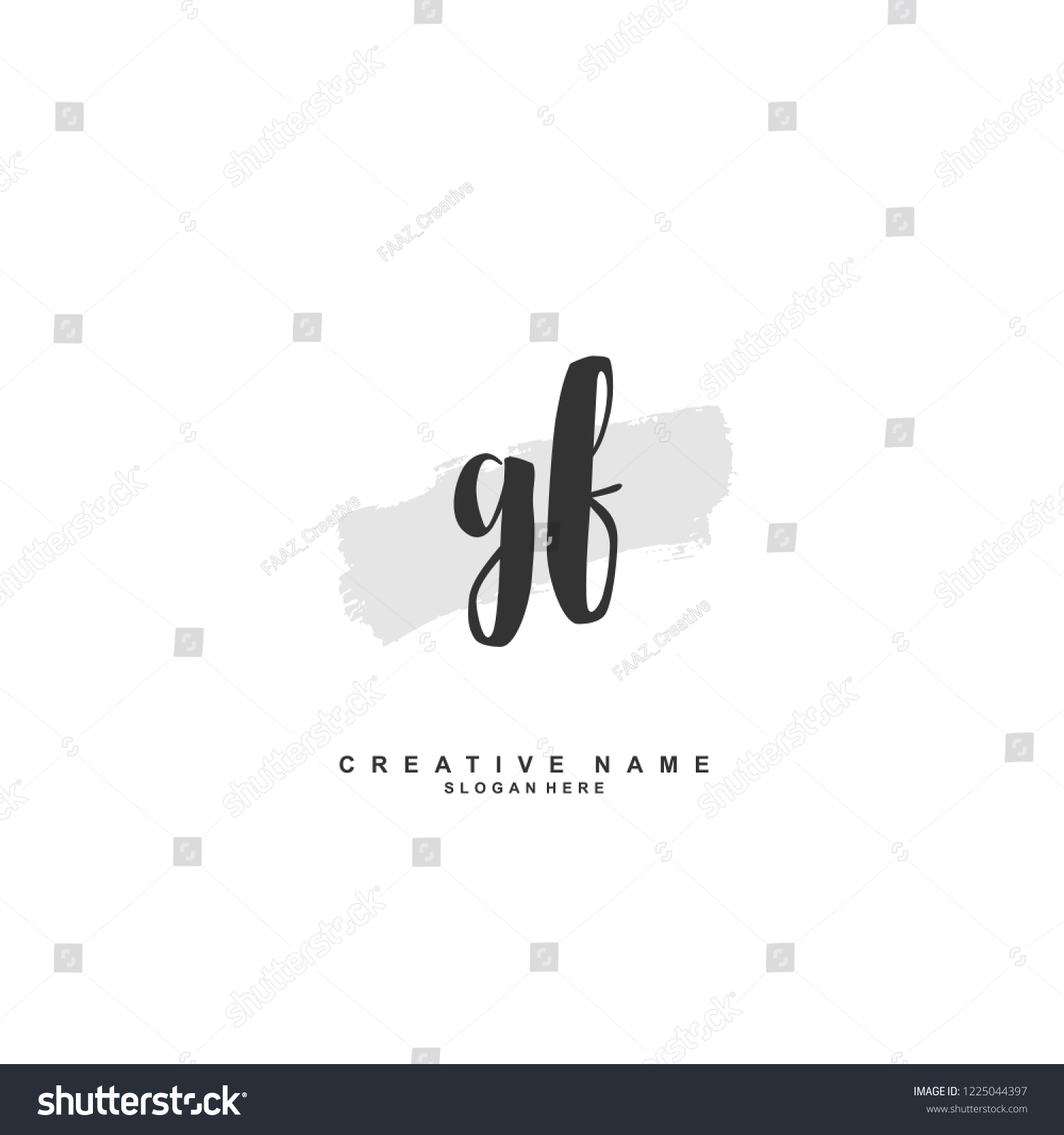 G F Gf Initial Logo Template Stock Vector Royalty Free