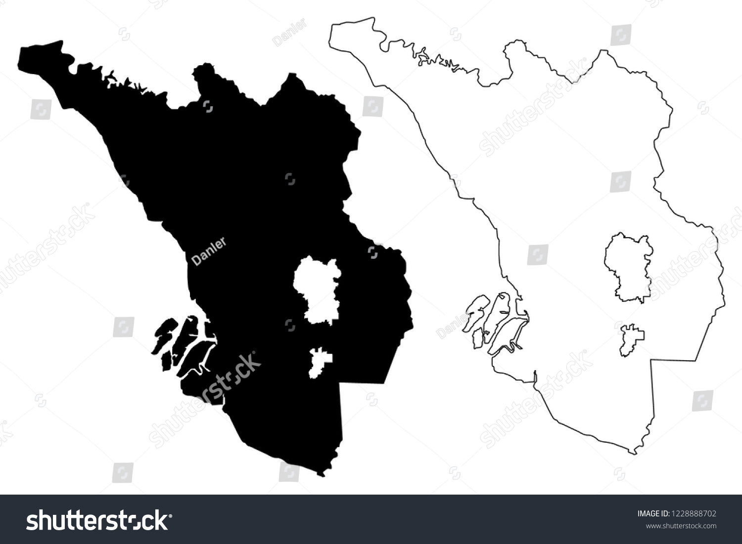 Selangor States Federal Territories Malaysia Federation Stock Vector