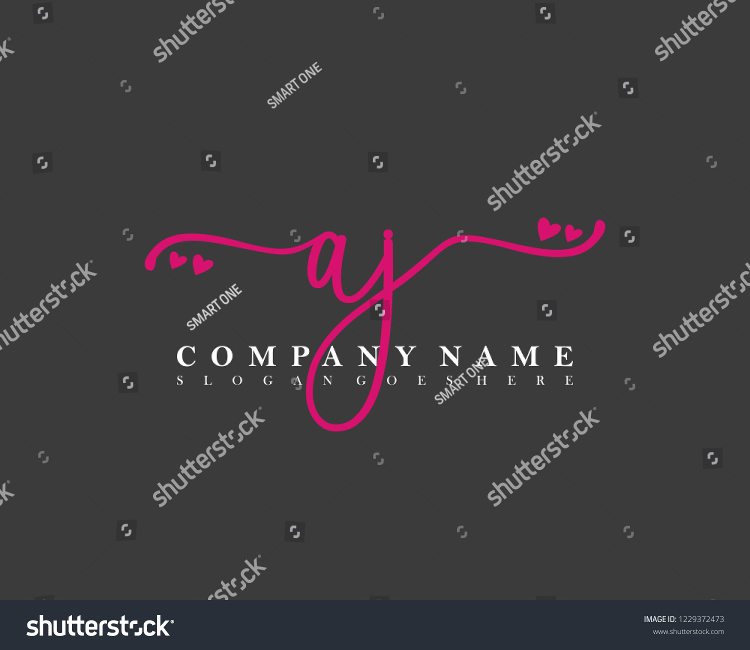 Aj Initial Handwriting Logo Vector Stock Vector Royalty Free