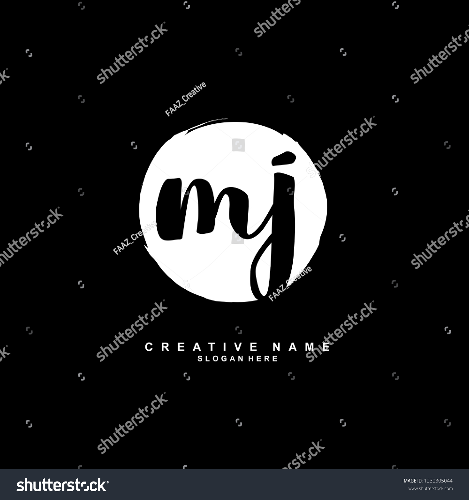 M J Mj Initial Logo Template Stock Vector Royalty Free 1230305044