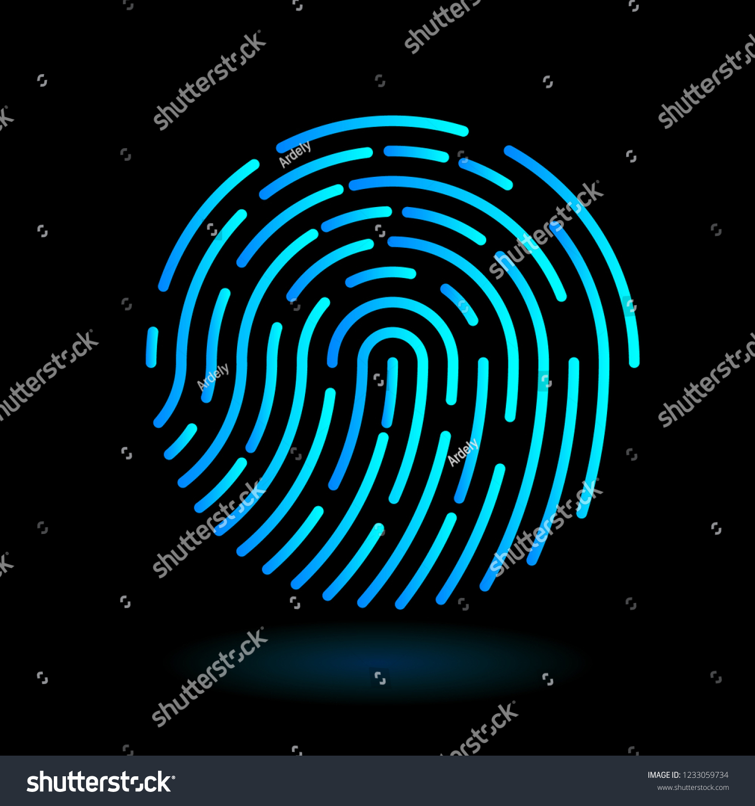 Vector Round Icon Fingerprint Symbol Finger Stock Vector Royalty Free