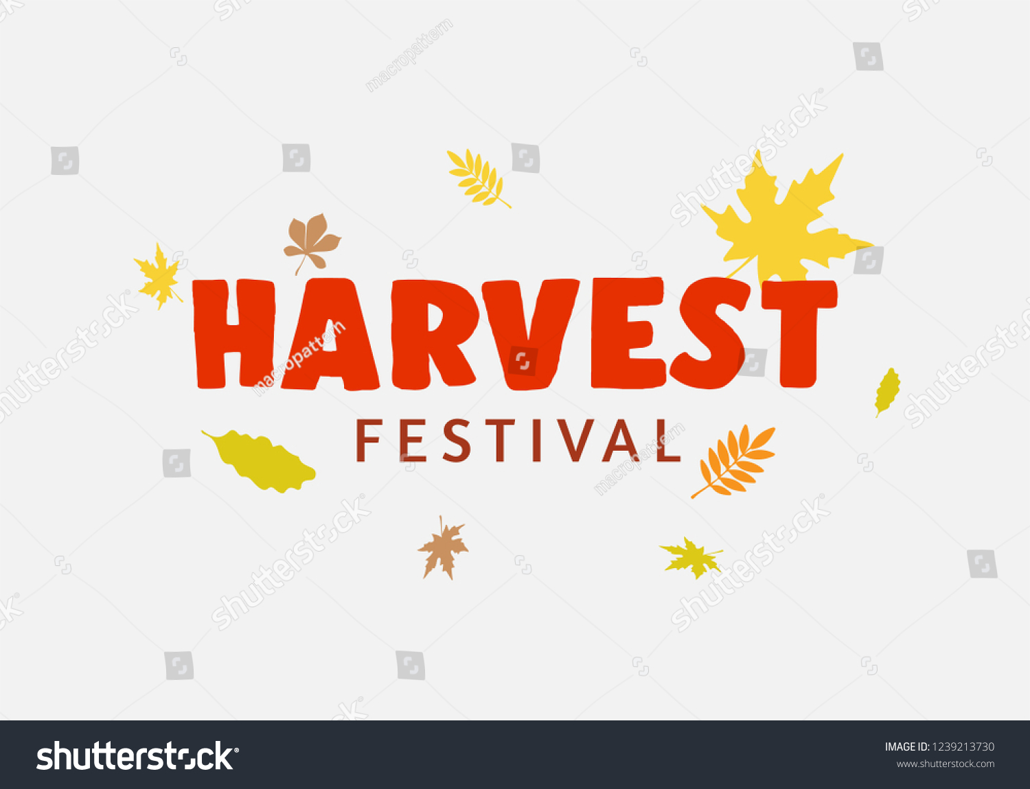 Autumn Harvest Festival Hand Drawn Lettering Stock Vector Royalty Free