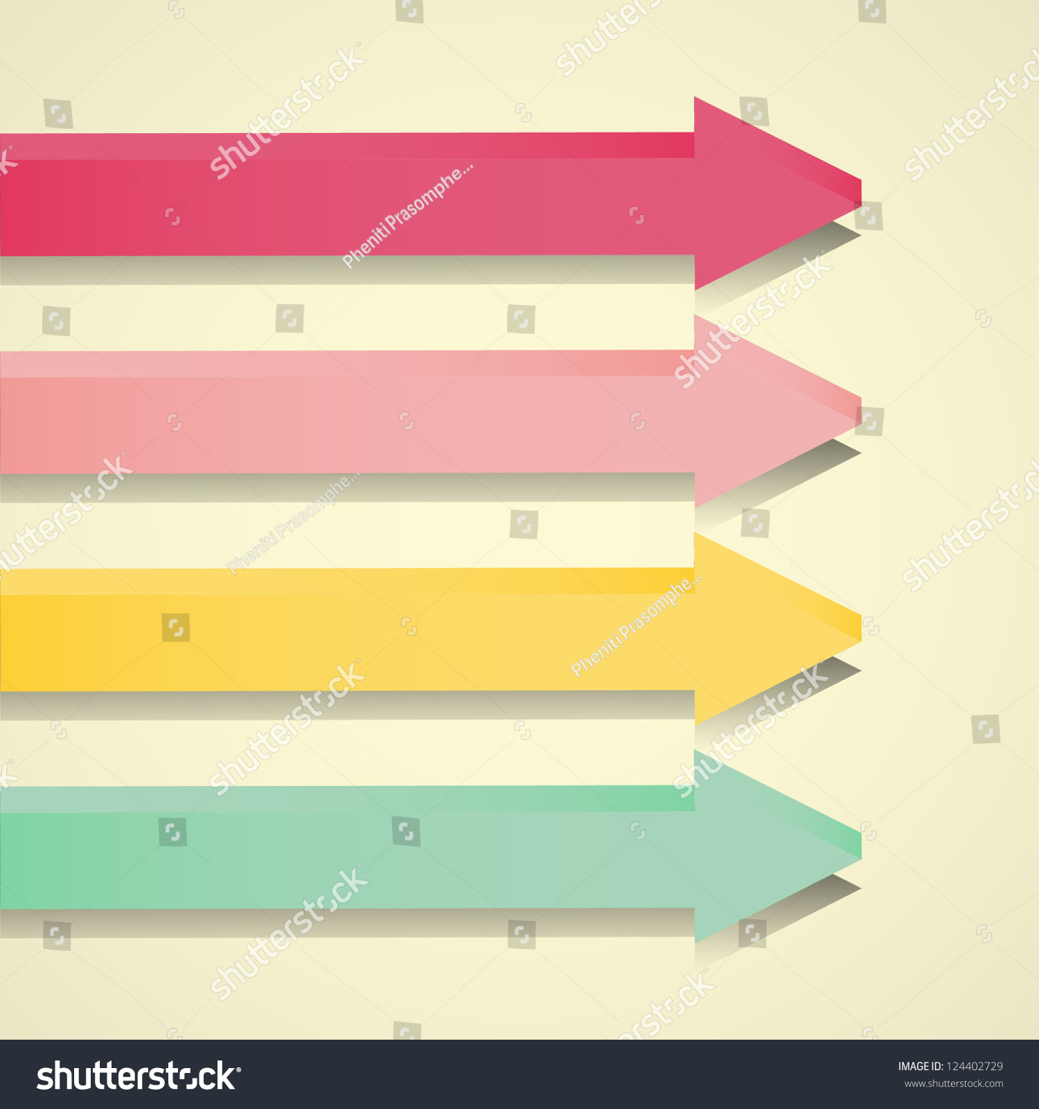 3d Colorful Arrow Chart Vector Stock Vector Royalty Free 124402729