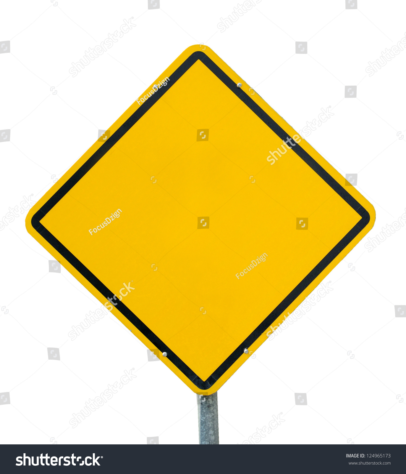 Blank Yellow Road Sign Stock Photo 124965173 Shutterstock