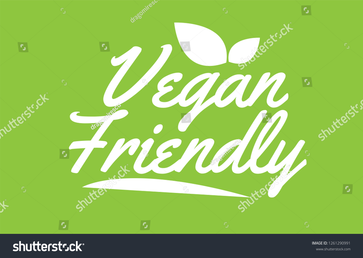 Vegan Friendly Word Text Leaf Green Stock Vector Royalty Free