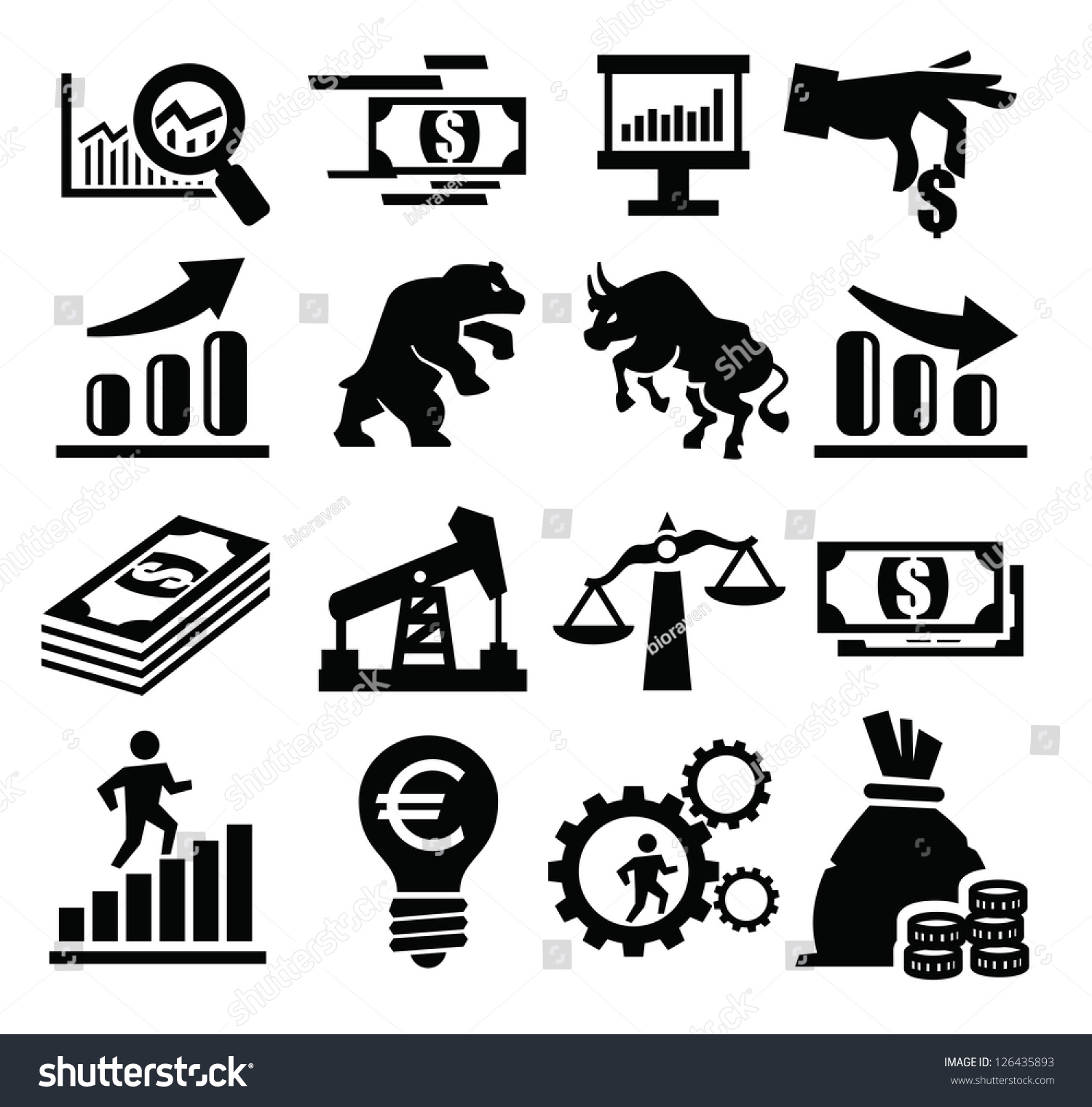 Vector Black Business Icon Set On Stock Vector Royalty Free