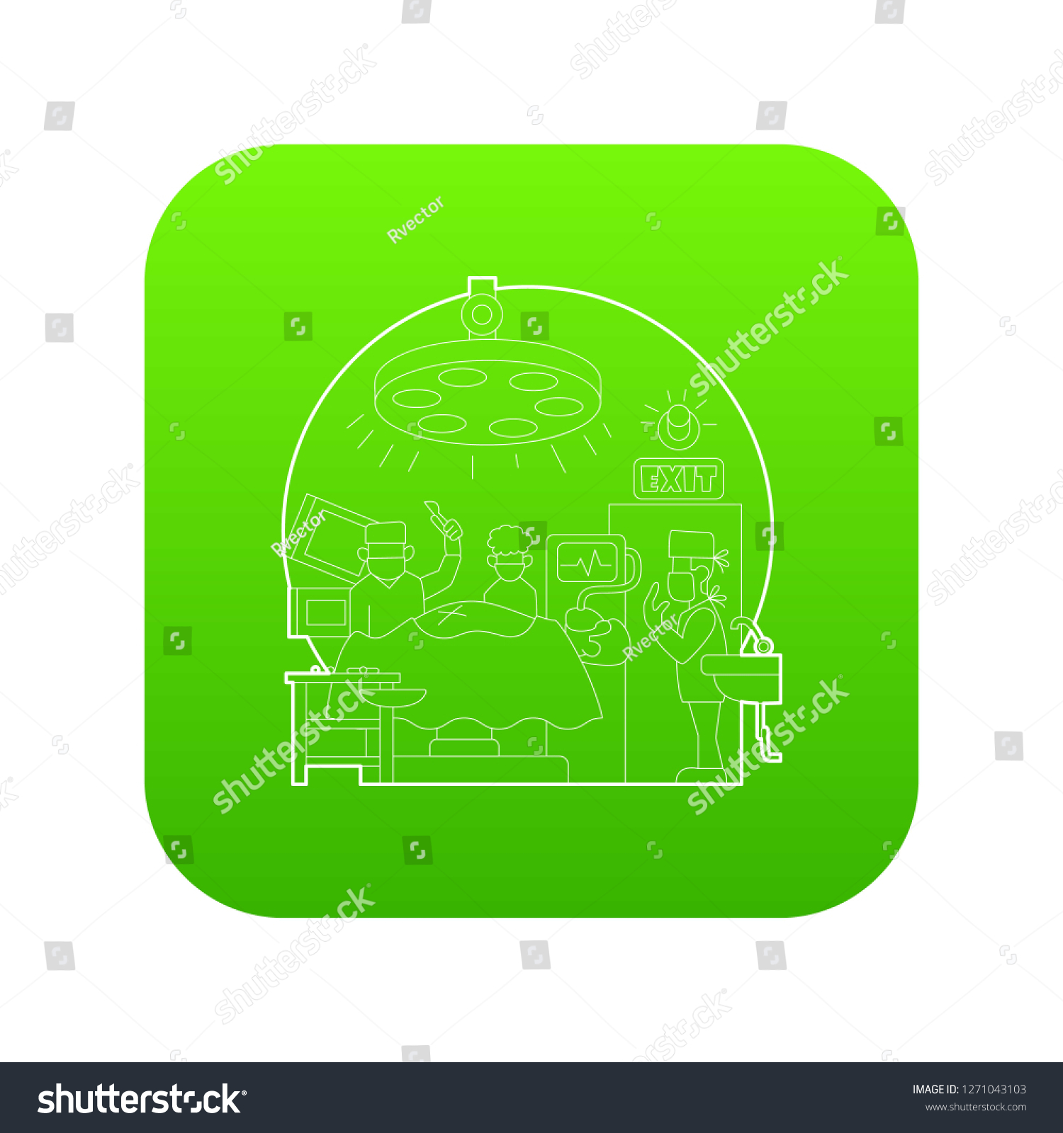 Surgical Operation Hospital Concept Outline Illustration Stock Vector