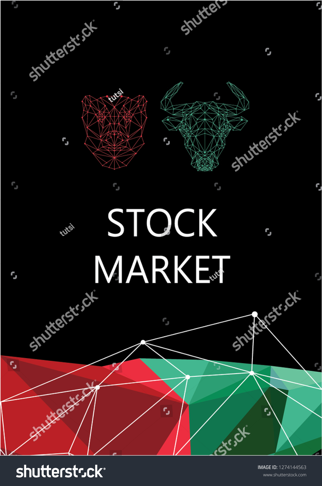 Stock Market Brochure Layout Design Polygonal Stock Vector Royalty