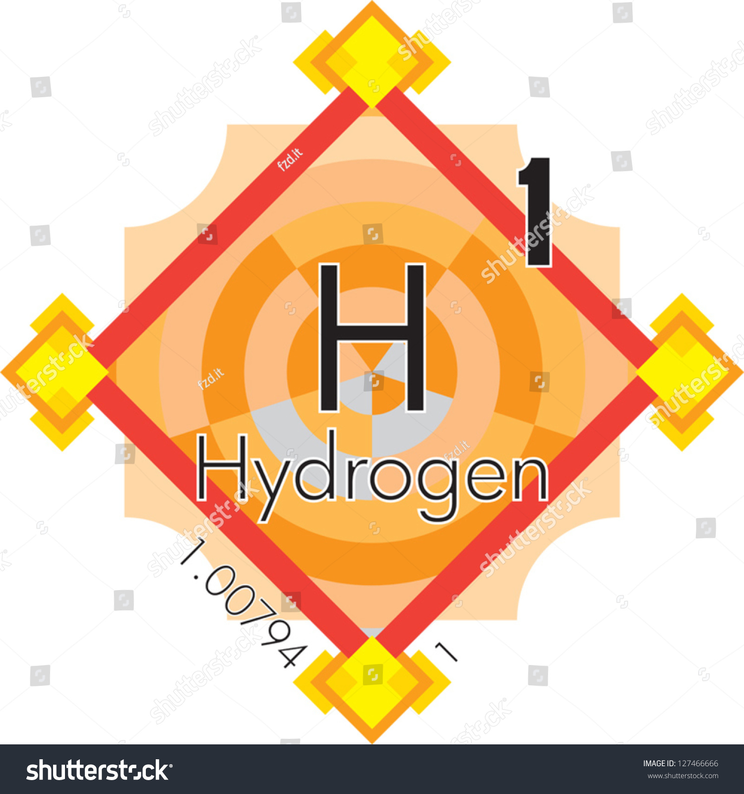 Vektor Stok Hydrogen Form Periodic Table Elements V3 Tanpa Royalti