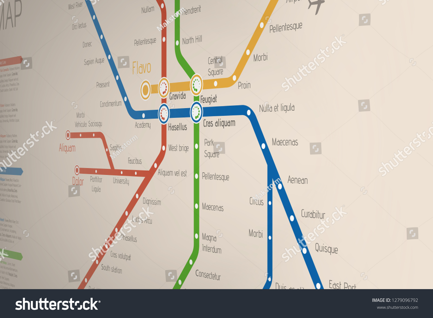 Abstract Metro Subway Map Design Template Stock Vector Royalty Free