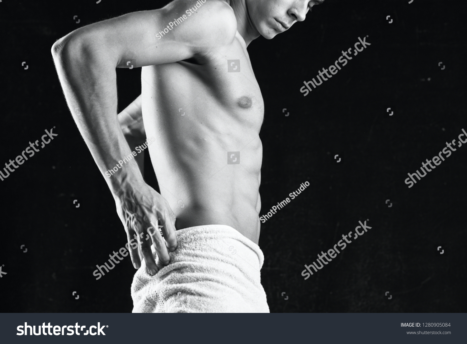 Nude Man Towel Below Belt Stock Photo Shutterstock