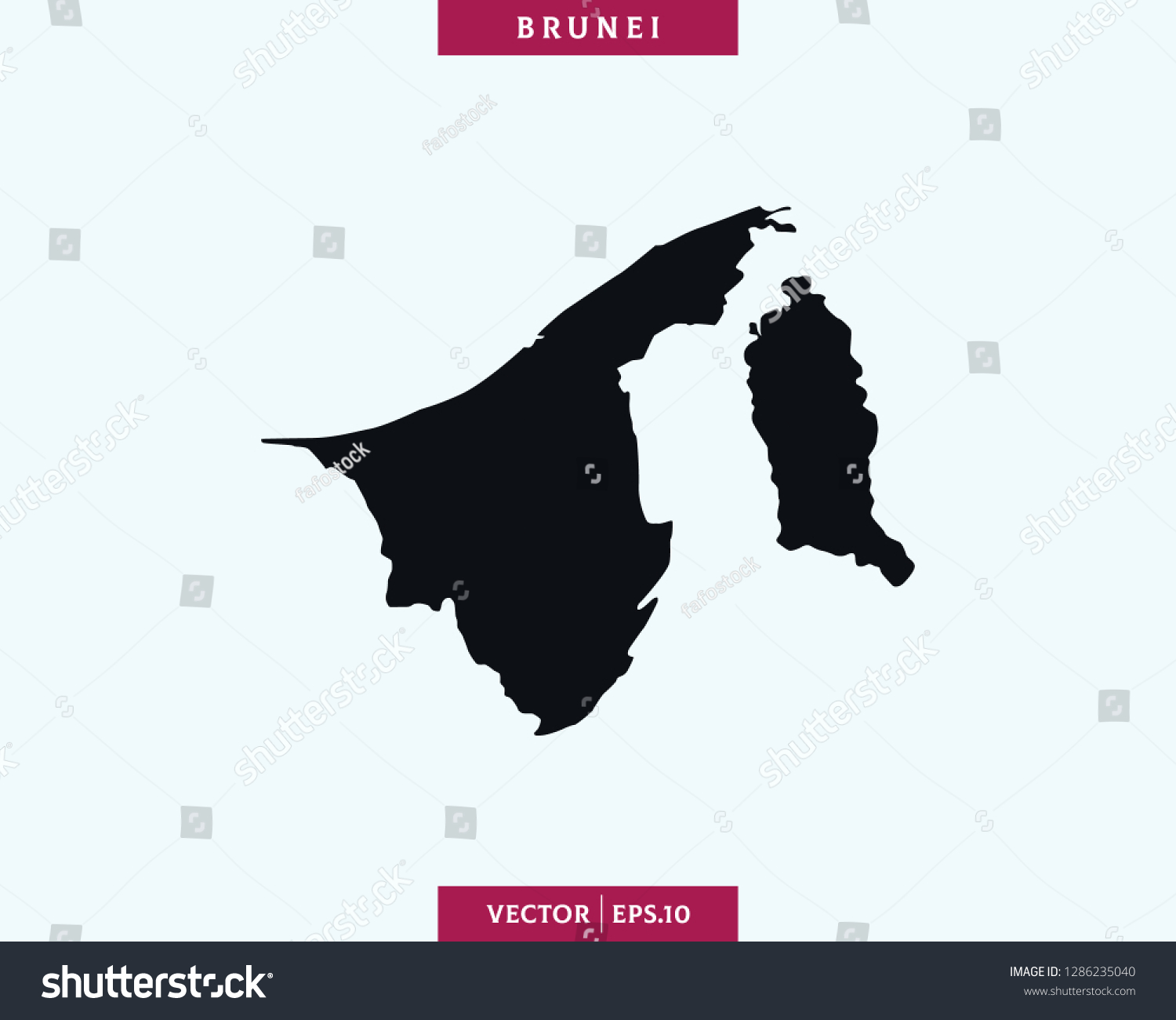 Brunei Map High Detailed Silhouette Map Stock Vector Royalty Free