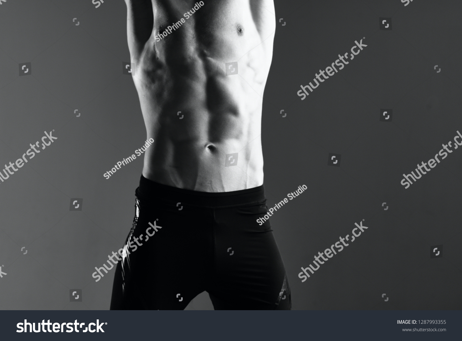 Male Athlete Raised Arms Pumped Naked Stock Photo Shutterstock