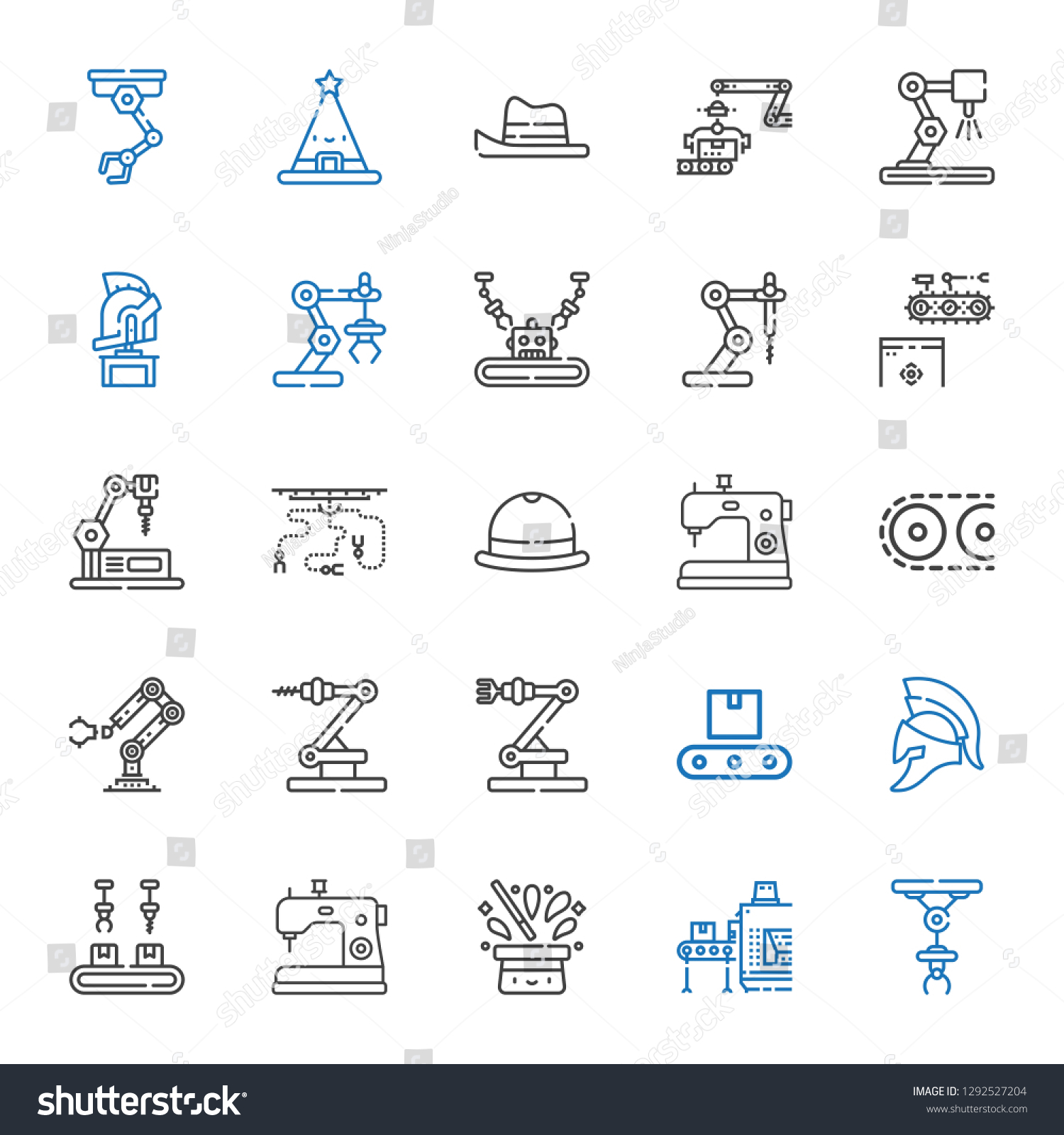 Manufacture Icons Set Collection Manufacture Industrial Stock Vector