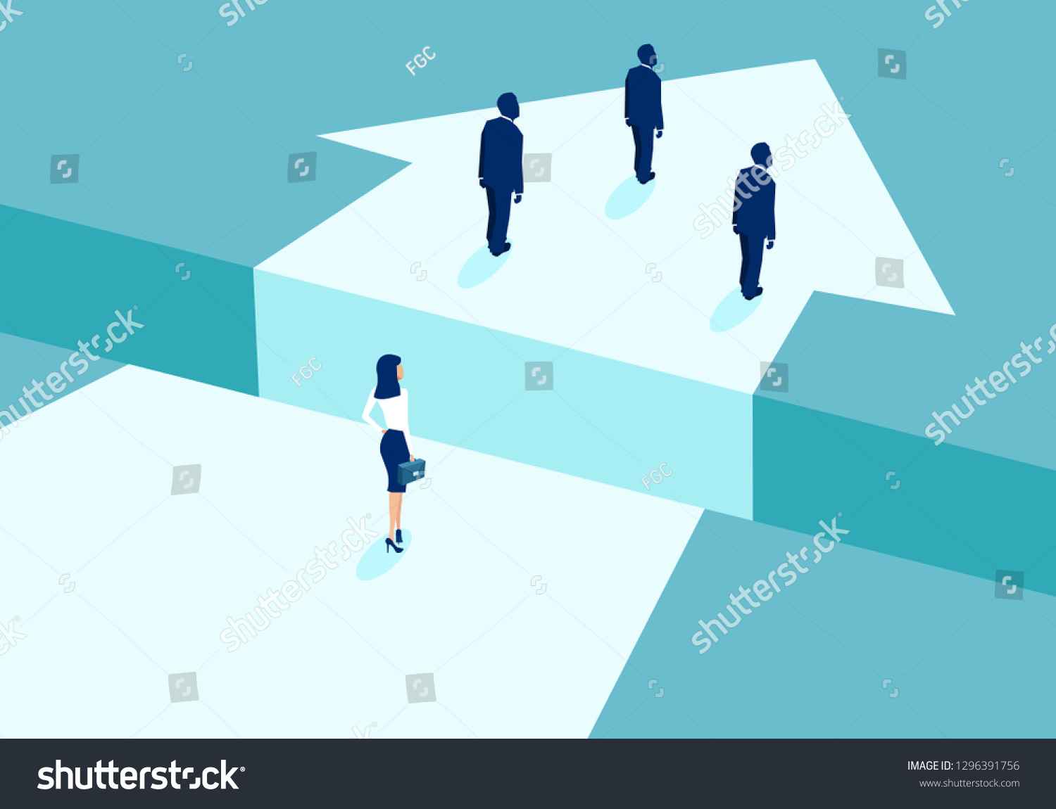 Gender Discrimination Corporate Culture Concept Vector Stock Vector