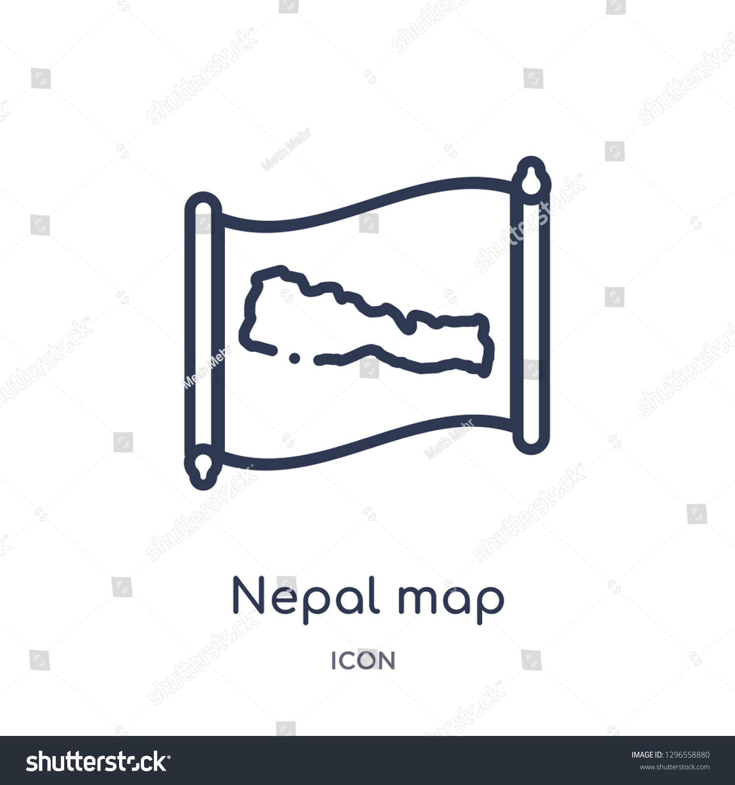 Linear Nepal Map Icon Countrymaps Outline Stock Vector Royalty Free