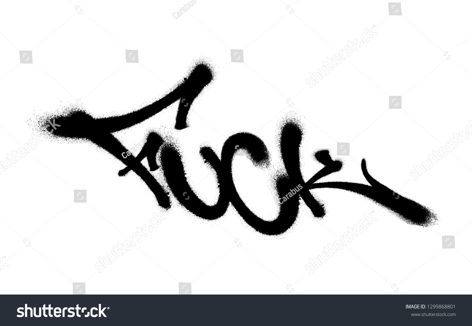 Sprayed Fuck Font Graffiti Overspray Black Stock Vector Royalty Free