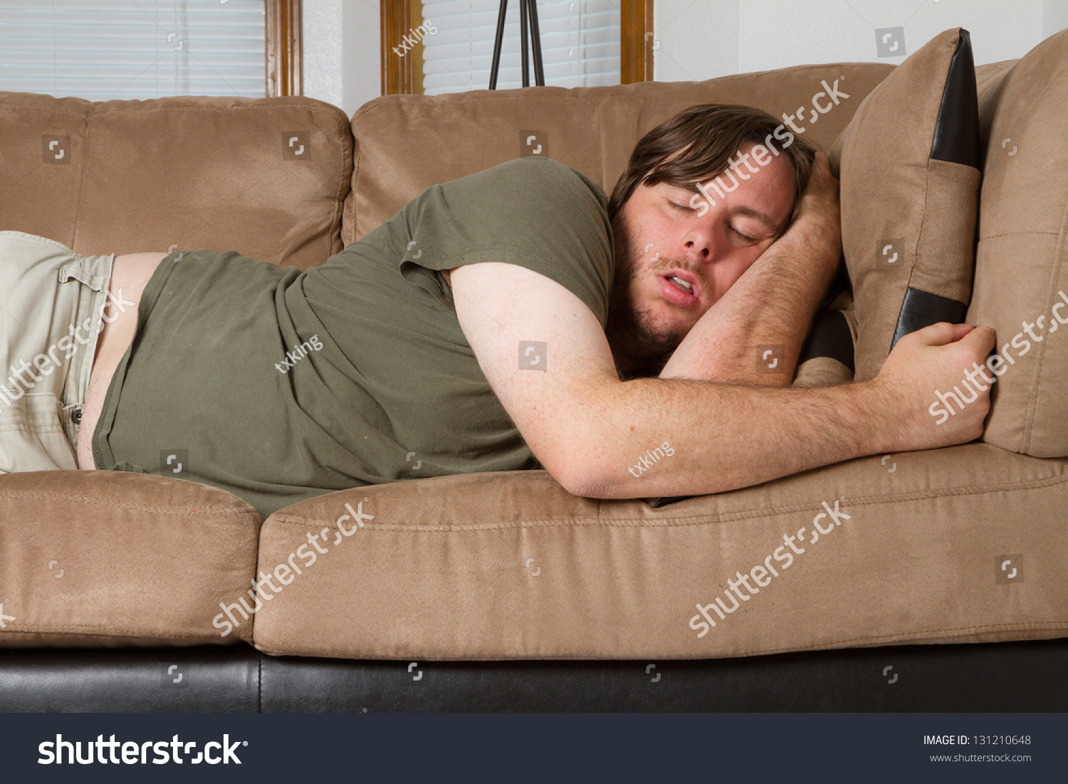 Asleep couch fan photos