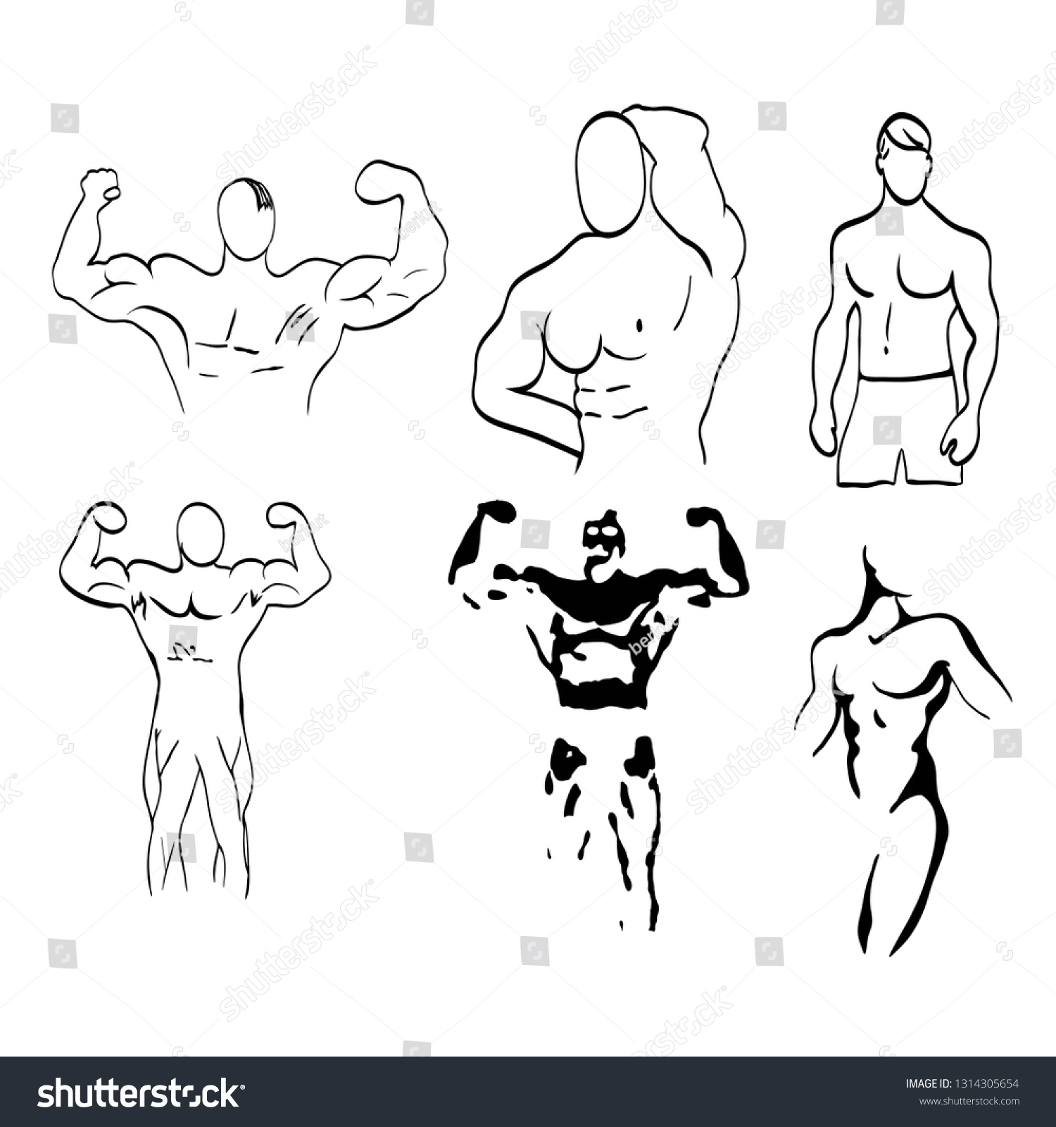 Sketch Man Torso Stock Vector Royalty Free Shutterstock