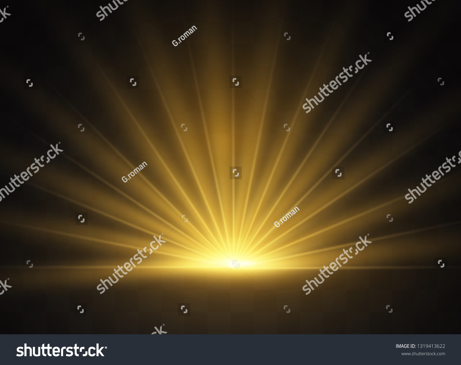 Light Highlight Yellow Special Effect Rays Stock Vector Royalty Free