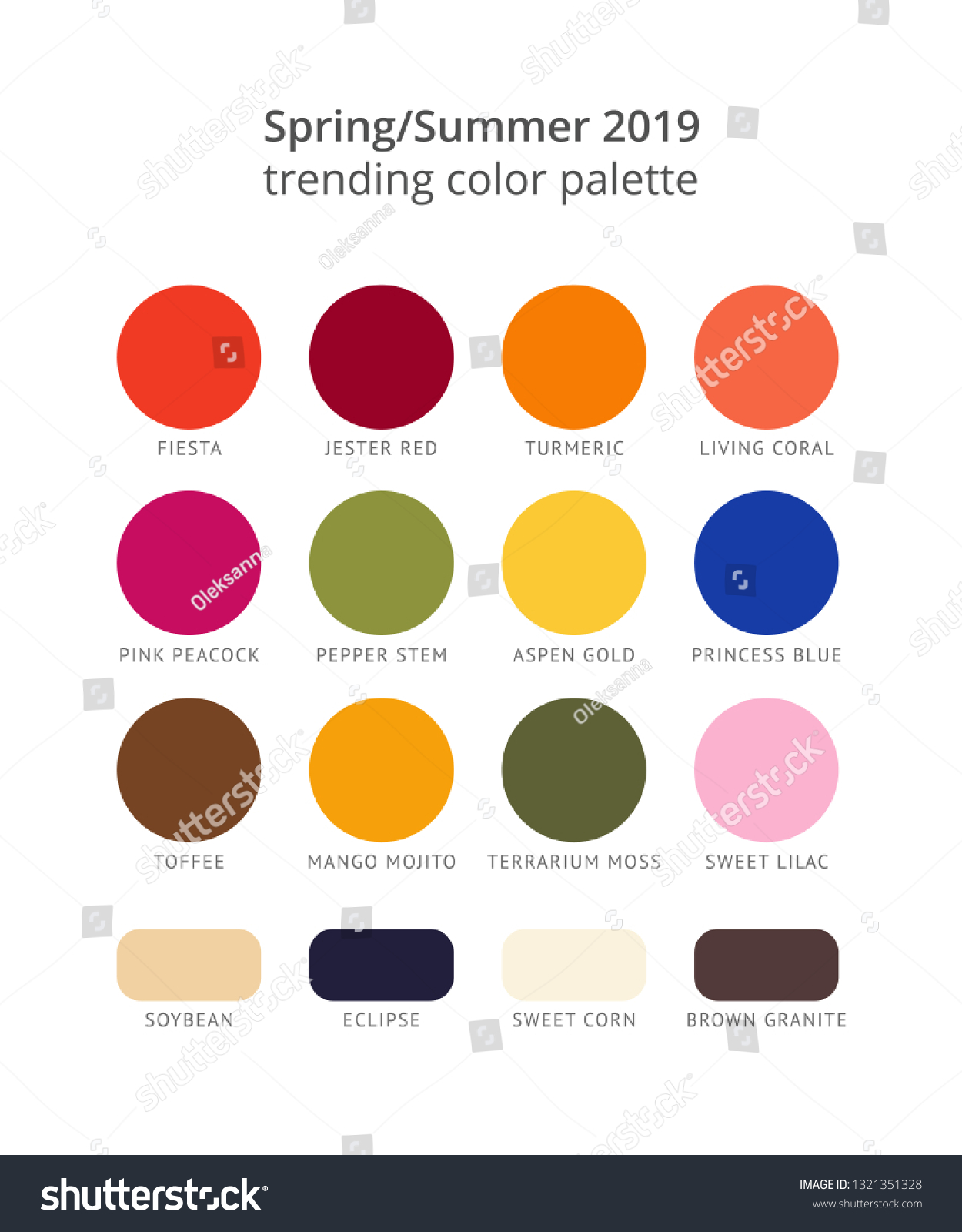 Springsummer Color Palette Color Swatch Vector De Stock Libre De