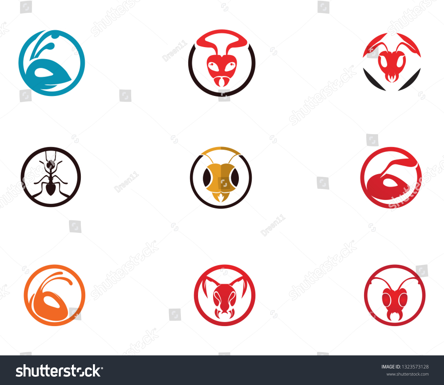 Ant Head Logo Template Vector Illustration Stock Vector Royalty Free