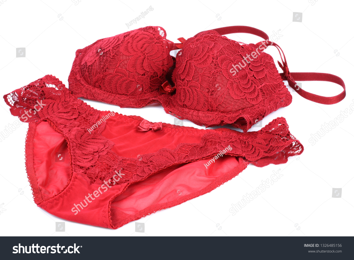 Womans Sexual Red Lingerie Isolated On Stock Photo