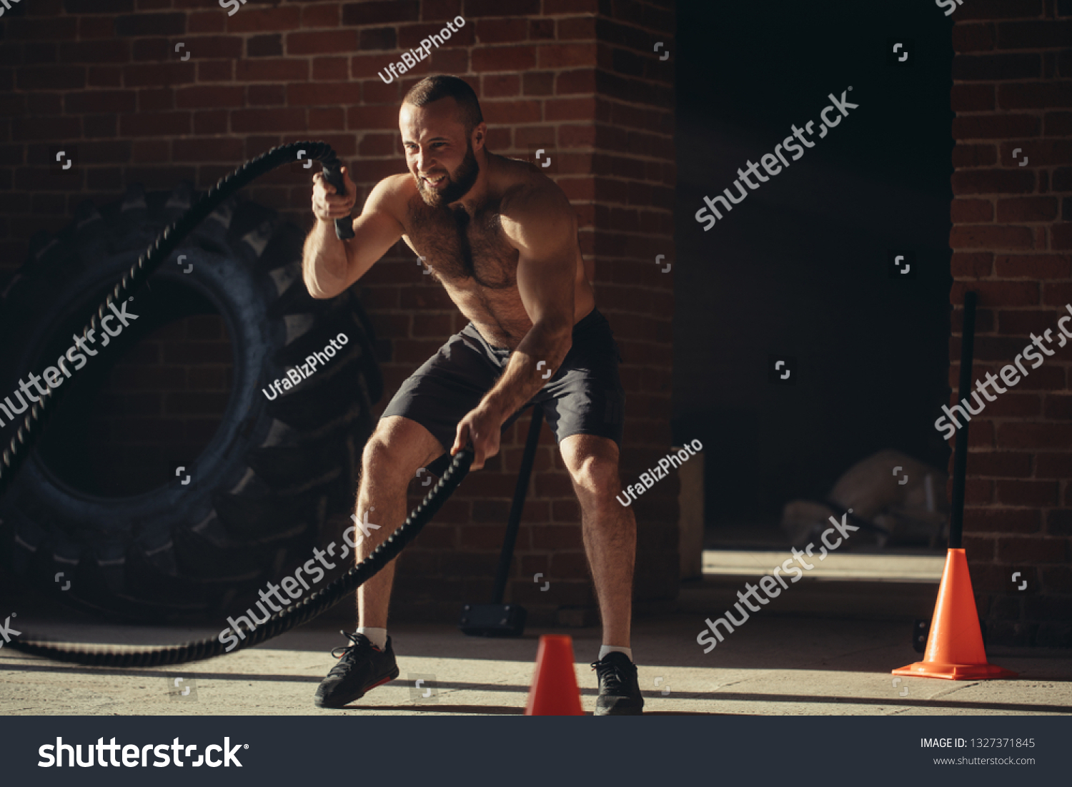 Sport Concept Caucasian Athlet Naked Torso Stock Photo